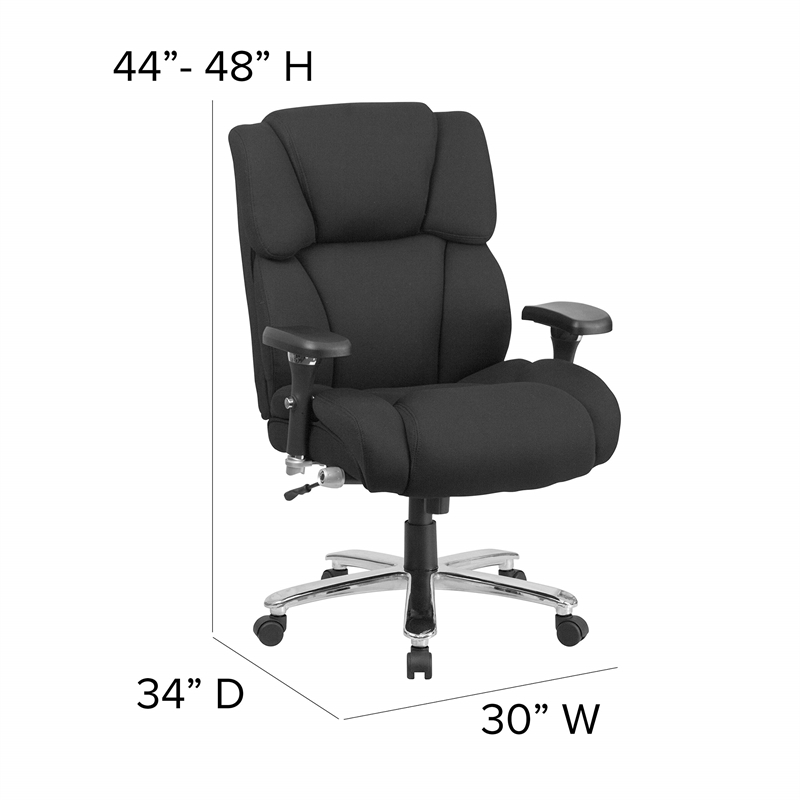 Flash Furniture Big and Tall Fabric Swivel Office Chair in Black