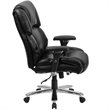 Flash Furniture Big and Tall Leather Swivel Office Chair in Black