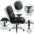 Flash Furniture Big and Tall Leather Swivel Office Chair in Black