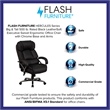 Flash Furniture Big and Tall Leather Swivel Office Chair in Black