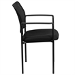 Flash Furniture Mesh Stacking Side Arm Chair in Black