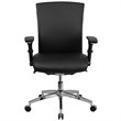 Flash Furniture Leather Swivel Office Chair in Black
