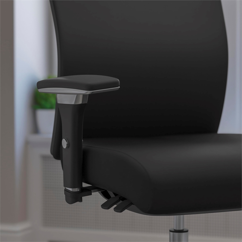 Flash Furniture High Back Leather Swivel Office Chair in Black