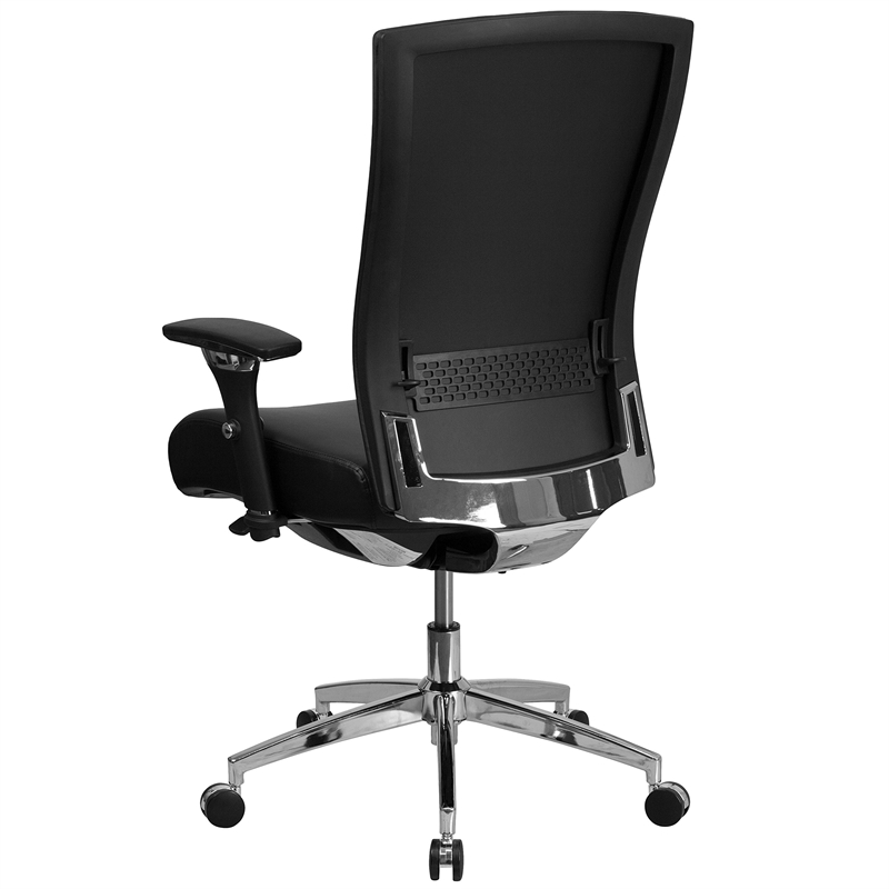 Flash Furniture High Back Leather Swivel Office Chair in Black