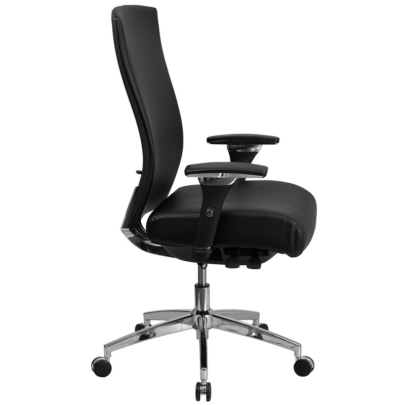 Flash Furniture High Back Leather Swivel Office Chair in Black