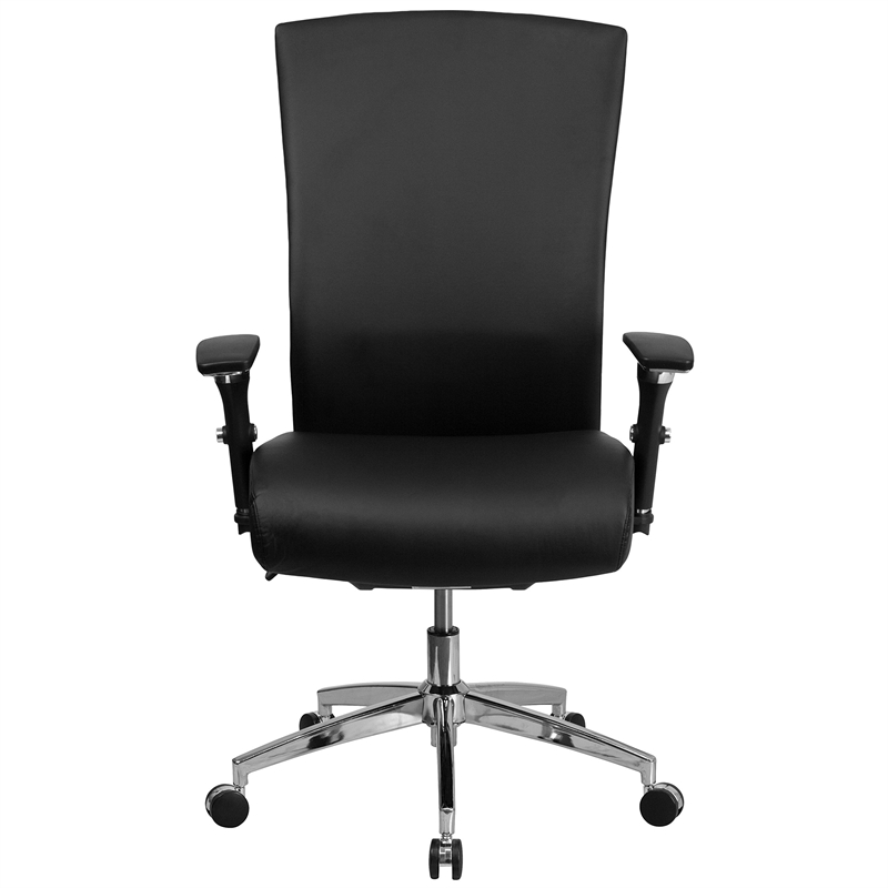 Flash Furniture High Back Leather Swivel Office Chair in Black