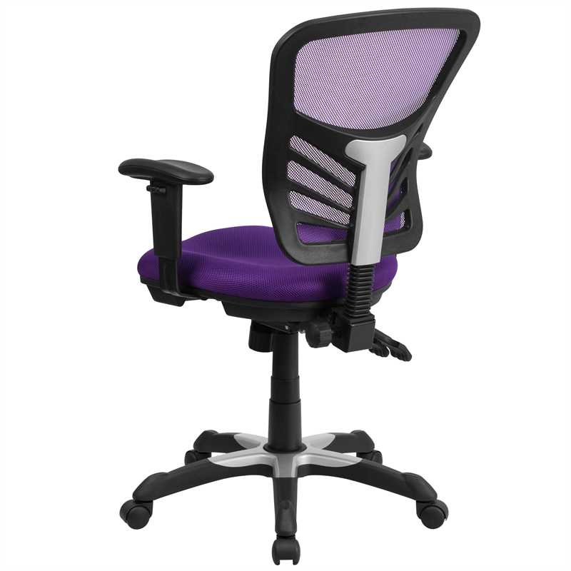 Flash Furniture Nicholas Mid-Back Purple Mesh Multifunction Office Chair