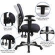 Flash Furniture Nicholas Mid-Back Dk Gray Mesh Multifunction Office Chair