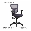 Flash Furniture Nicholas Mid-Back Dk Gray Mesh Multifunction Office Chair
