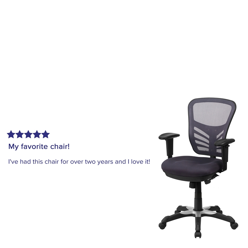 Flash Furniture Nicholas Mid-Back Dk Gray Mesh Multifunction Office Chair