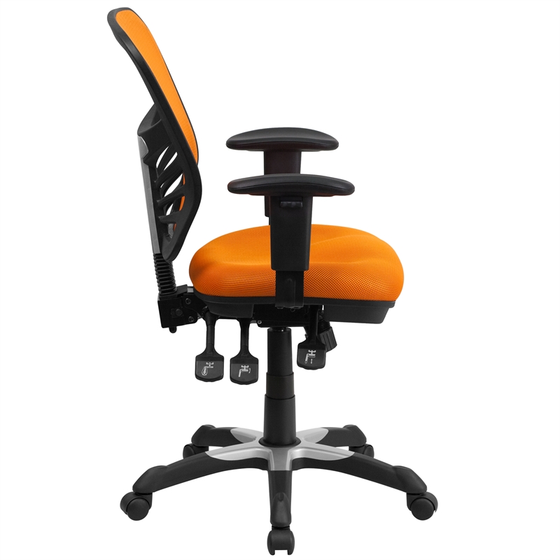 Flash Furniture Nicholas Mid-Back Orange Mesh Multifunction Office Chair