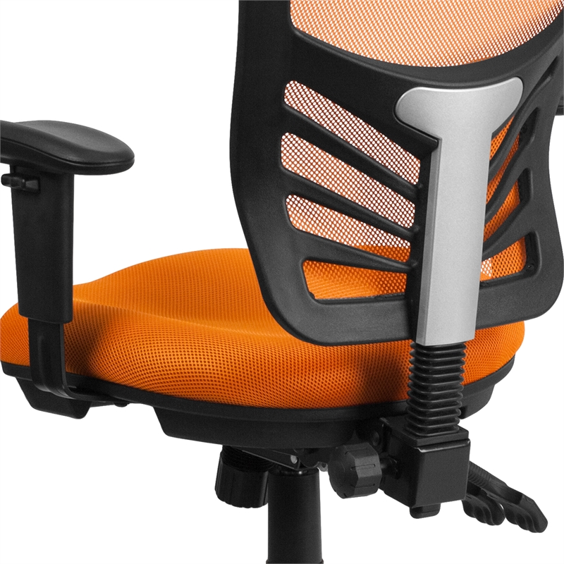 Flash Furniture Nicholas Mid-Back Orange Mesh Multifunction Office Chair