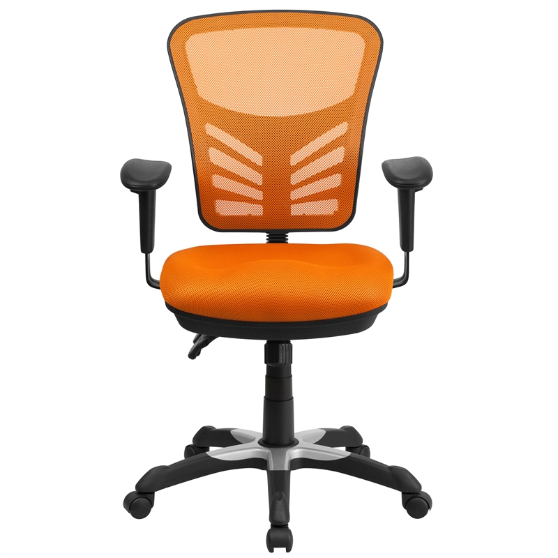 Flash Furniture Nicholas Mid-Back Orange Mesh Multifunction Office Chair