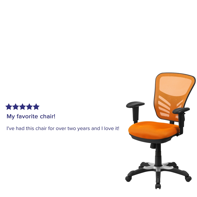 Flash Furniture Nicholas Mid-Back Orange Mesh Multifunction Office Chair