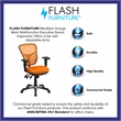 Flash Furniture Nicholas Mid-Back Orange Mesh Multifunction Office Chair