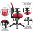 Flash Furniture Nicholas Mid-Back Red Mesh Multifunction Office Chair