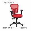 Flash Furniture Nicholas Mid-Back Red Mesh Multifunction Office Chair