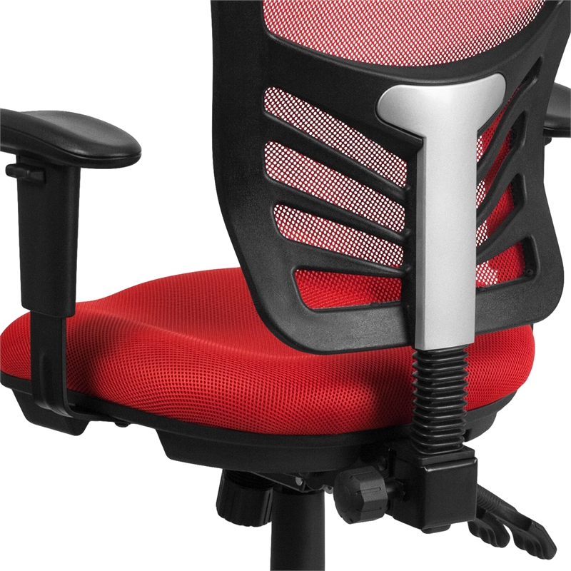 Flash Furniture Nicholas Mid-Back Red Mesh Multifunction Office Chair