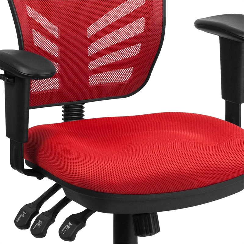 Flash Furniture Nicholas Mid-Back Red Mesh Multifunction Office Chair