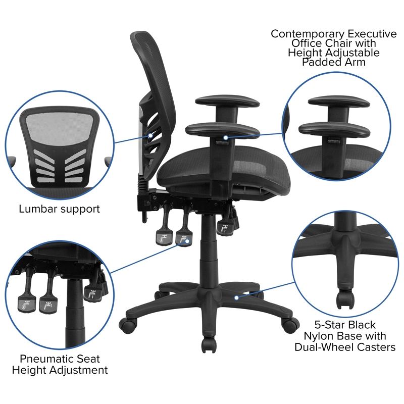 Flash Furniture Mid Back Mesh Swivel Office Chair in Black