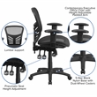 Flash Furniture Mid Back Mesh Swivel Office Chair in Black