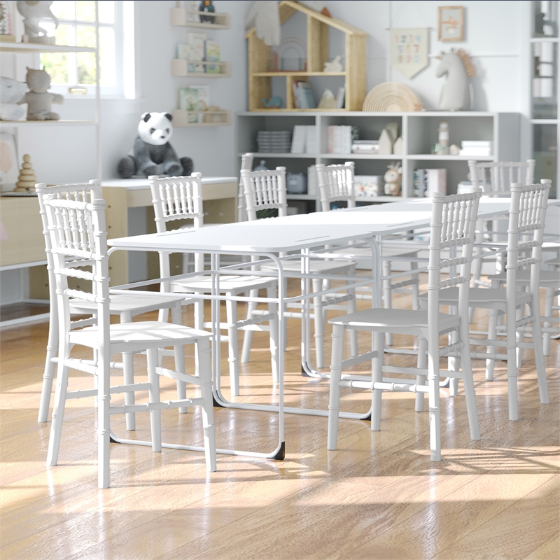 Flash Furniture Child's White Resin Chiavari Chair - Event Chair