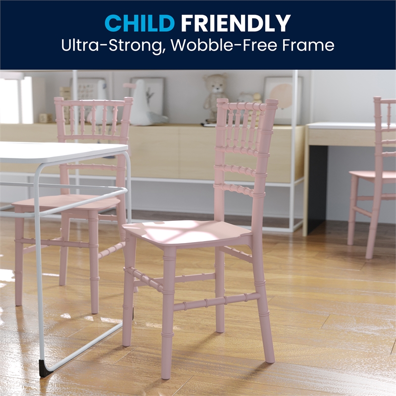 Flash Furniture Child's Pink Resin Chiavari Chair - Event Chair