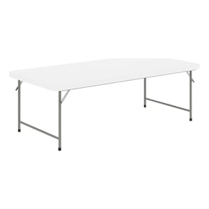 Flash Furniture 59&quot x 29&quot Plastic Folding Kids Table in Granite White