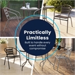 Flash Furniture Metal Stacking Patio Chair in Black