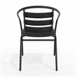 Flash Furniture Metal Stacking Patio Chair in Black