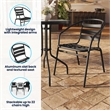 Flash Furniture Metal Stacking Patio Chair in Black