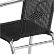 Flash Furniture Aluminum and Rattan Stacking Patio Chair in Black