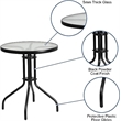 Flash Furniture 23.75Rd Glass Patio Table In Clear Black