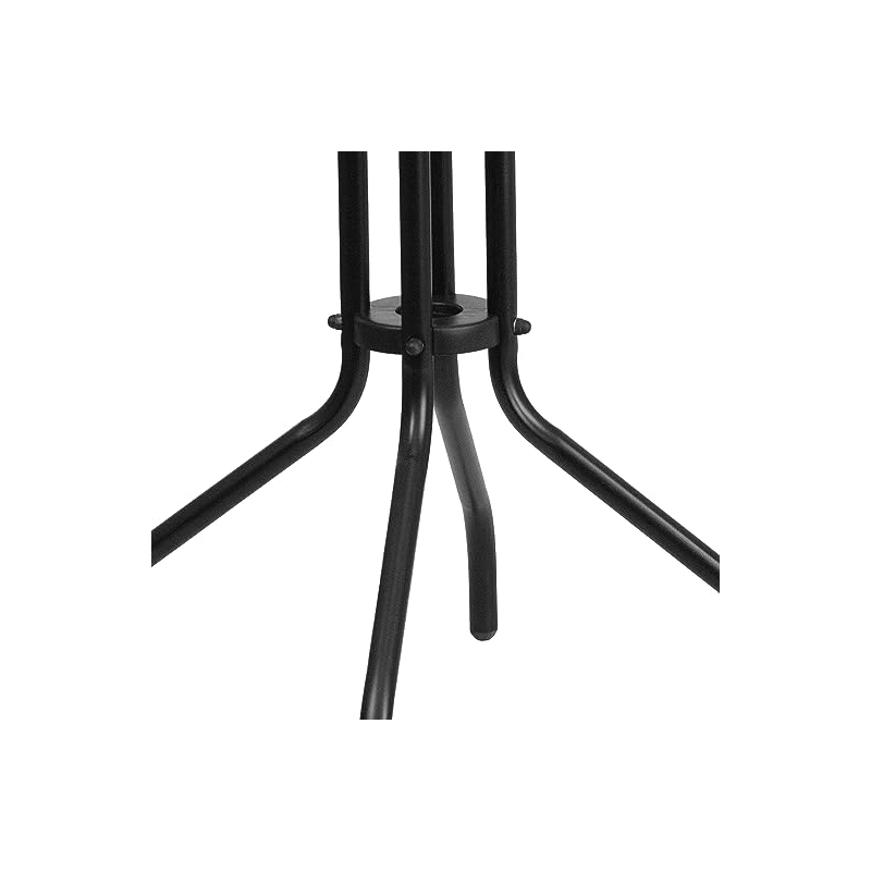 Flash Furniture 23.75Rd Glass Patio Table In Clear Black