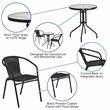 Flash Furniture 3 Piece Round Patio Bistro Set in Black