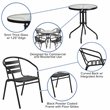 Flash Furniture 5 Piece Round Patio Dining Set in Black