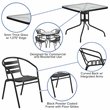 Flash Furniture 5 Piece Square Patio Dining Set in Black
