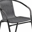 Flash Furniture 3 Piece Square Patio Dining Set in Black and Gray