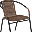 Flash Furniture 3 Piece Square Patio Dining Set in Black and Brown