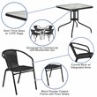 Flash Furniture 5 Piece Square Patio Dining Set in Black