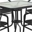 Flash Furniture 5 Piece Square Patio Dining Set in Black