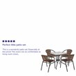 Flash Furniture 5 Piece Square Patio Dining Set in Black and Brown