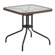 Flash Furniture 5 Piece Square Patio Dining Set in Black and Brown