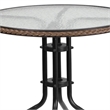 Flash Furniture 3 Piece Round Patio Dining Set in Black and Brown