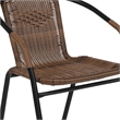 Flash Furniture 3 Piece Round Patio Dining Set in Black and Brown