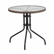 Flash Furniture 3 Piece Round Patio Dining Set in Black and Brown