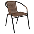 Flash Furniture 5 Piece Round Patio Dining Set in Black and Brown