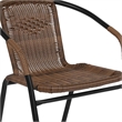 Flash Furniture 5 Piece Round Patio Dining Set in Black and Brown