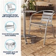 Flash Furniture Metal Stacking Patio Chair in Silver
