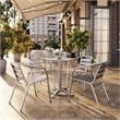 Flash Furniture Metal Stacking Patio Chair in Silver